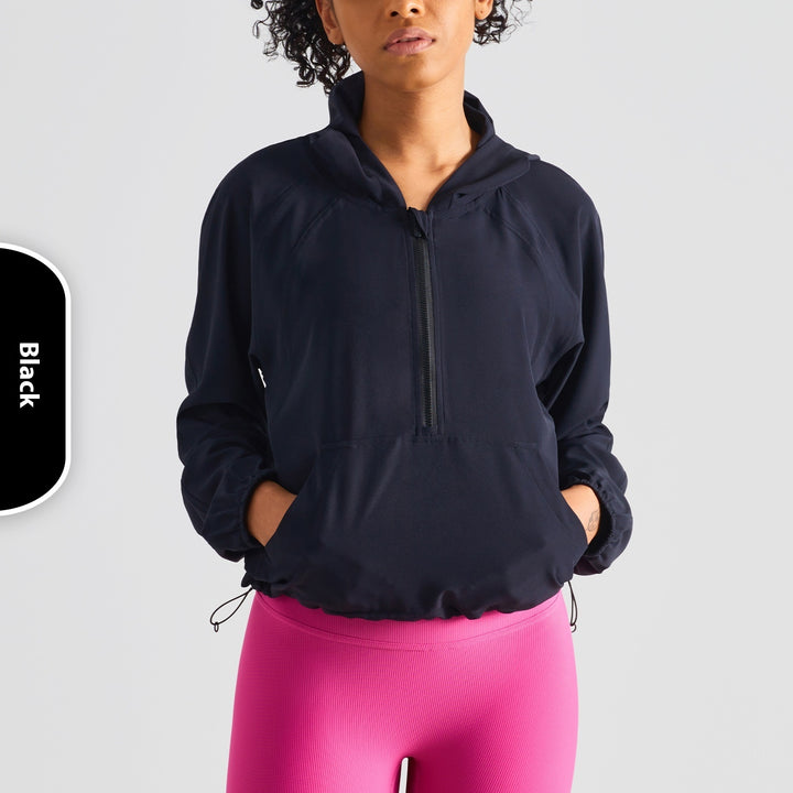 Half Zipper Drawstring Workout Clothes